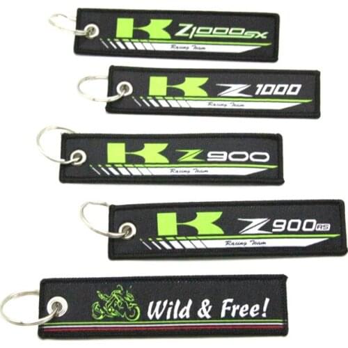 Embroidery Key Holder Chain Collection Keychain for Kwasaki Z900 Z1000 Z900rs Z1000sx Motorcycle Badge Keyring Key Ring