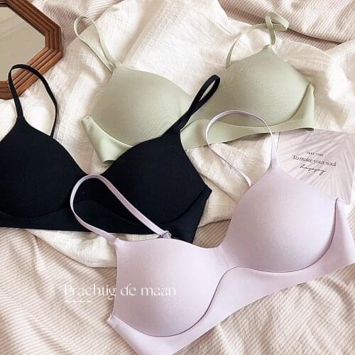 Only A Bra, 5 Colors S M L XL One-Piece Seamless Wire Free Comfortable Sleepwear Women Sexy Bralette Thin Summer Lingerie