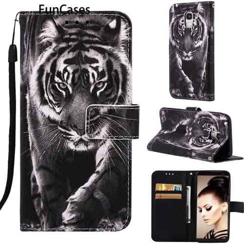 Butterfly Wallet Flip Case For phone case Samsung J6 2018 PU Leather Covers Silicon sFor Coques Samsung Galaxy carcaso J6 2018
