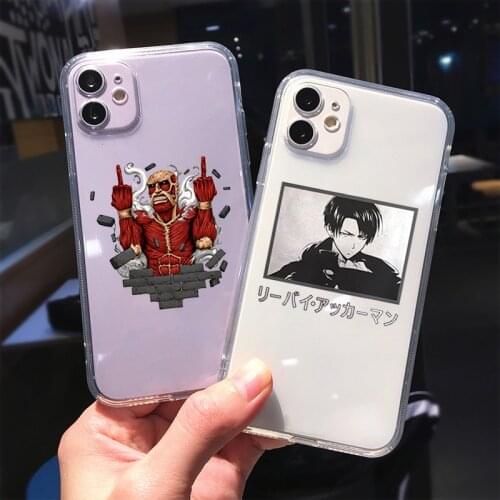 ZUIDID Attack On Titan Phone Case For iPhone 11 12 Pro Max X XS XR SE2020 7 8 6 Plus Cute Anime Clear Soft Silicone Cover Fundas