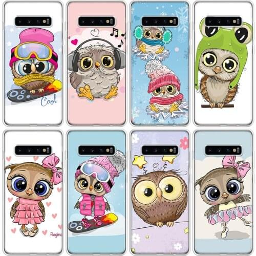 Baby Cute Owl Lover Cartoon Candy Winter Phone Case For Samsung Galaxy S20 FE Ultra S10 S21 Note 10 9 8 S9 S8 Plus Lite S7 J4 J6