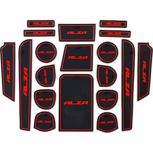 For Perodua ALZA Anti-Slip Gate Slot Mat Interior Door Pad Cup Holders Non-slip Mats Pack of 19pcs