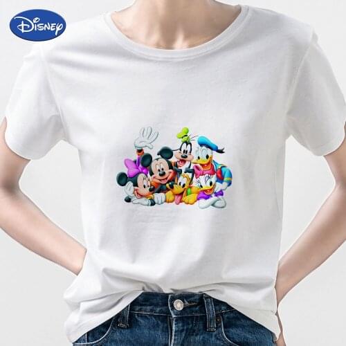 Mickey Mouse Women Forever T-Shirt Poleron Oversized T Shirt Summer White 2021 Disney Family Look Funny Vogue Hipster Top Brand