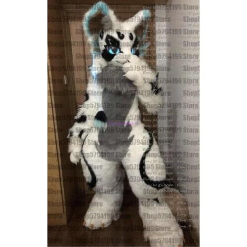 Customized Available REAL PHOTO WHITE CAT full sets husky dog Suit fursuit Costume fox Party Fancy Dress Carnival Gift