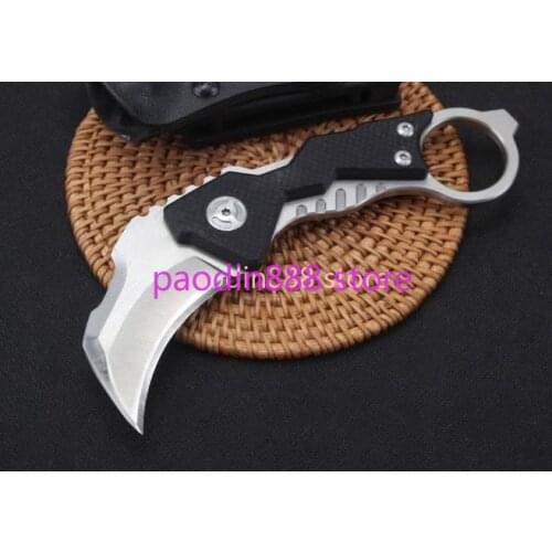 Mini Doomsday Karambit Claw D2 Blade G10 Handle Self-defense Tactical Pocket Fixed Blade Knife Hunting EDC Survival Tool Knives