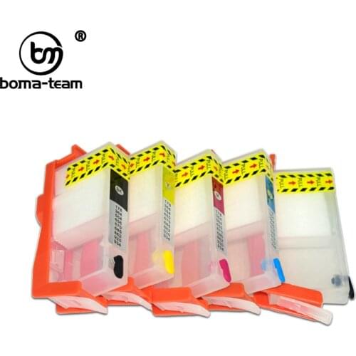 Bulk refill ink cartridge for hp 364 toner ink cartridge with auto reset chip for hp 364 7510 B8550 C5380 C6380 D5460 printer