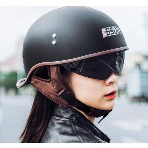 Motorcycle Half Face Helmet Adult Motor Half Helmet Retro Motorbike Scooter Vintage Biker Motorbike Crash Moto Helmet