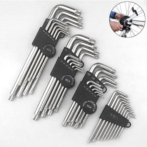 9pcs Hexagon Hex Key Set Wrench Cycling Repair Screwdriver Tools Kit Spanner Suit Repair Bicycle Hand Tools Durable Wrenches Set