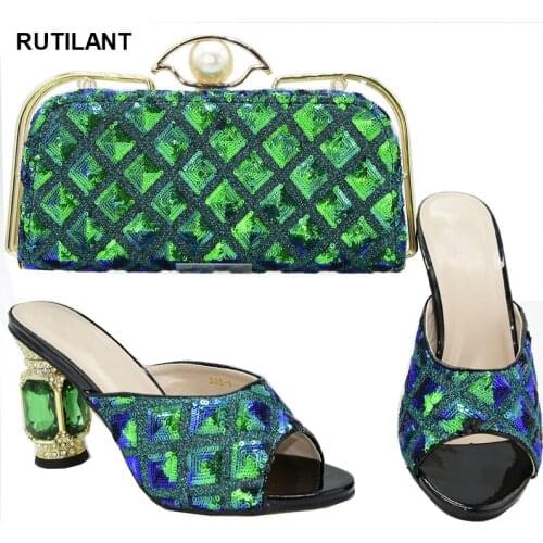 New Women Shoes and Bags To Match Set Sale African Wedding Italian Shoe and Bag Sets Women Shoes Summer 2020 High Quality Party
