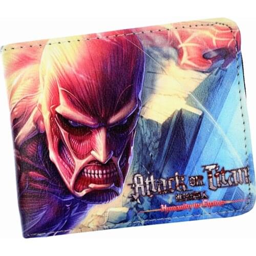 New Arrival Attack On Titan Wallet Cool Design Mens Short Purse With Coin Pocket For Young