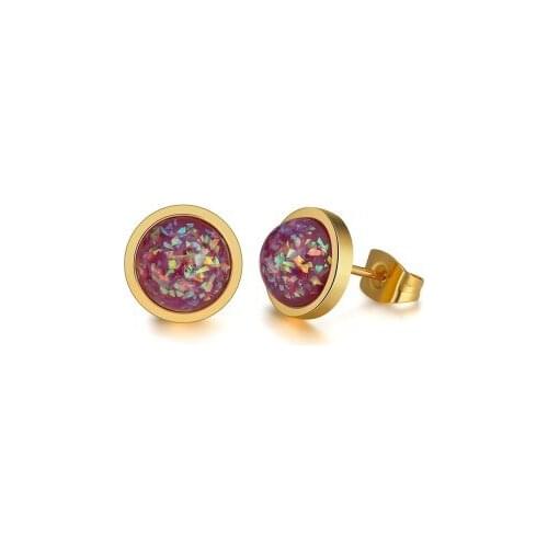 New Simple Luxury Gold Color Stud Earrings Fashion Charm Girl Inlaid Opal Earrings Elegant Lady Cocktail Party Jewelry Gifts