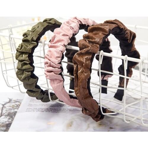 Padded Pleated Hairband Elastic Bow for Women Fashion Wide Headband Retro Hair Loop Bands Female Hair Accessories Headdress