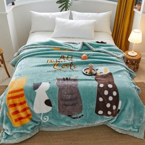 Blanket Quilt thickened winter double dormitory bed single student coral wool warm blanket flannel