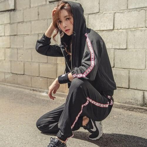Autumn Wear New Sports Suit Women Loose Feet Harun Gym Sportswear Running Yoga Fitness Set Jacket + Pants