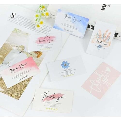 50pcs Thank You For Your Order Business Cards Shopping Purchase Thanks Greeting Cards Laser Kraft Paper Card for Small Business