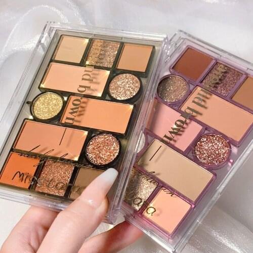 New 12 Colors Nude Shimmer Matte Eyeshadow Pallete Glitter Eyeshadow Long Lasting Waterproof Eye Pigments Shine Eyeshadow Makeup