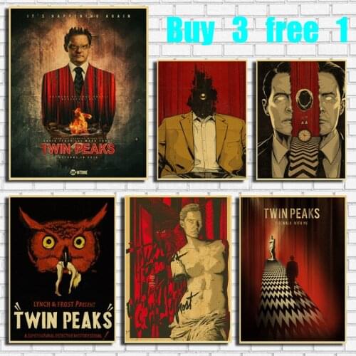 Twin Peaks Movie Retro Kraft Paper Poster Bar Office Cafe Home Art Wall Sticker Decoration