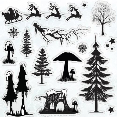 Tree Transparent Clear Stamps for DIY Scrapbooking/Card Making/Kids Christmas Fun Decoration Supplies
