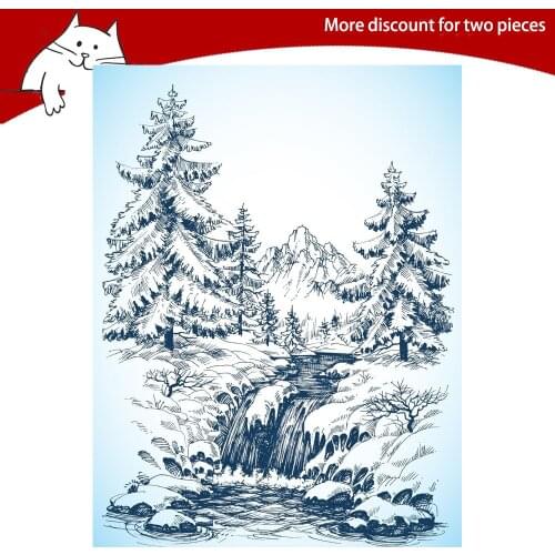 Landscape Tree Clear Stamps For Scrapbooking Card Making Photo Album Silicone Stamp DIY Decorative Crafts