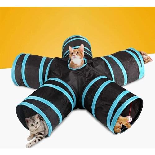 Extensible Cat Kitten 5-Way-Out Tunnel Collapsible Play Game Pipe Pet Supplies