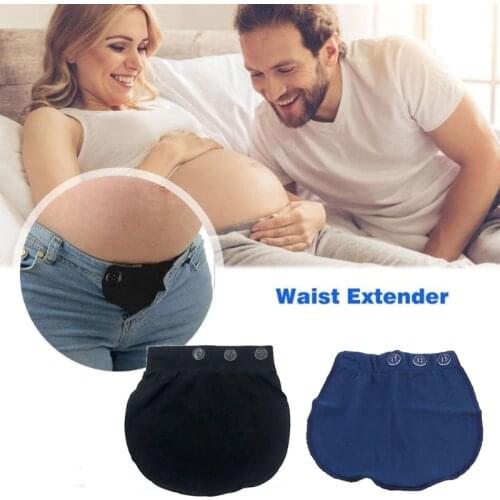 Maternity Pregnancy Waistband Belt Elastic Pants Lengthening Waist Extenders Button Mother Loose Pants Belt