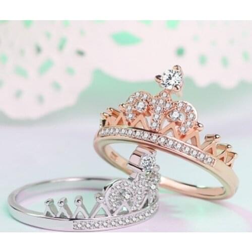 Luxury Exquisite Plated Inlay Zircon Rings for Women Temperament Natural Crystal Princess Wedding Band Engagement ewelry