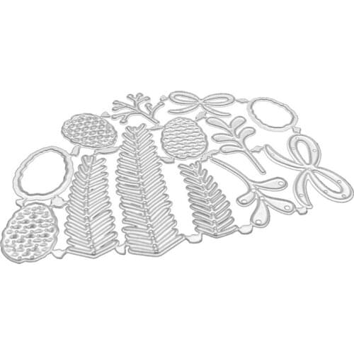 Christmas Pine Tree Seal Pine Cone Carbon Steel Cutting Dies DIY Scrapbooking Photo Album Embossing Paper Cards Making