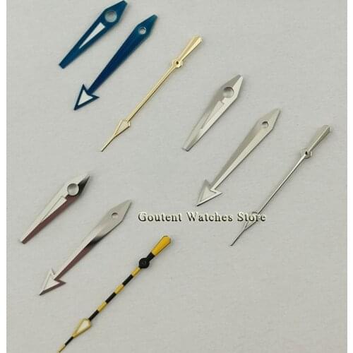 Goutent Blue Silver Watch Hands Green Luminous Fit NH35 NH36 Miyota 8205 8215 821A,Mingzhu DG2813 3804 Movement