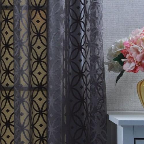 Geometric Modern Tulle Curatins For The Living Room Bedroom Yarn Circle Fabric Drapes Window Treatments Single Panel Custom Size