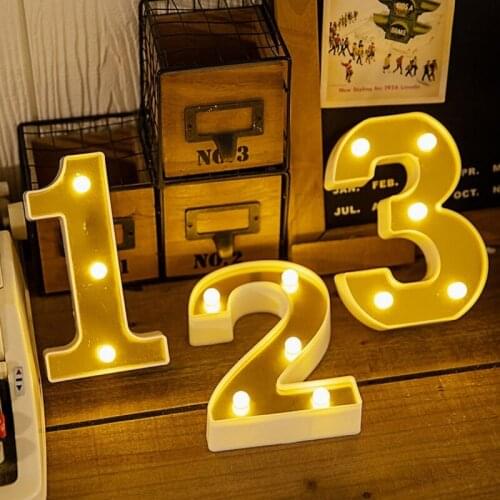 3D LED Night Light Number Sign Lamp Wall Hanging Decoration DIY Christmas Wedding Party Celebration Home Decoretion
