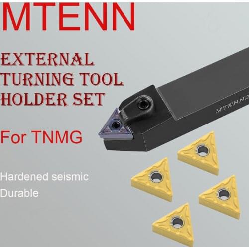 1PC MTENN1616H16 External Turning Toolholder CNC Lathe Boring Bar Accessories Machine 10PCS TNMG16 Carbide Inserts Tool Set