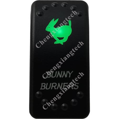 12V/24V Car Boat 3 Pins SPST ON/OFF Green & Blue Led Light Rocker Toggle Switch Bunny Burners for Carling ARB Narva 4x4