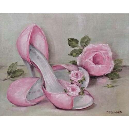 YIKEE diamond painting Pink high heel shoes kit,daimond painting,diamond painting accessories Y1463