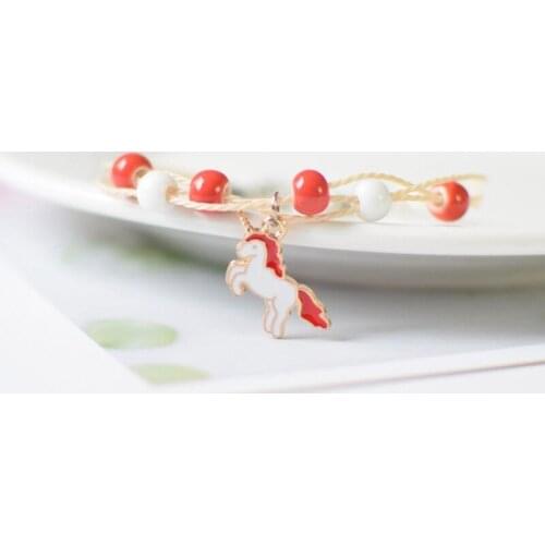 Animal Horse Unicorn Bowknot Beads Bracelets With Beads Crystal Charms Bracelet For Women