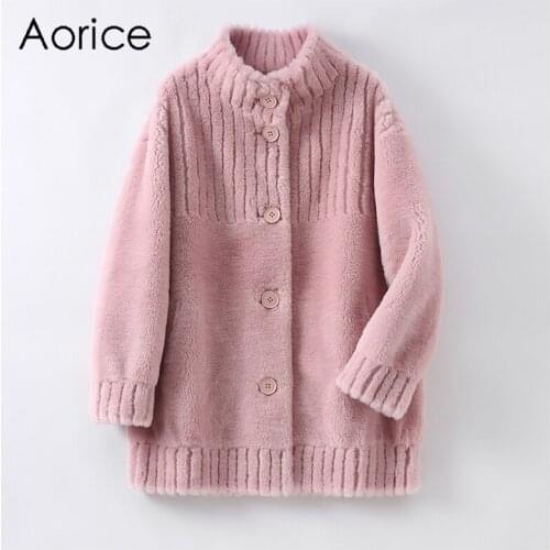 Aorice Winter Women Wool Fur Coat Trench Sheep Shearing Jacke Coats Lady Female Warm Jackets Parka H6006