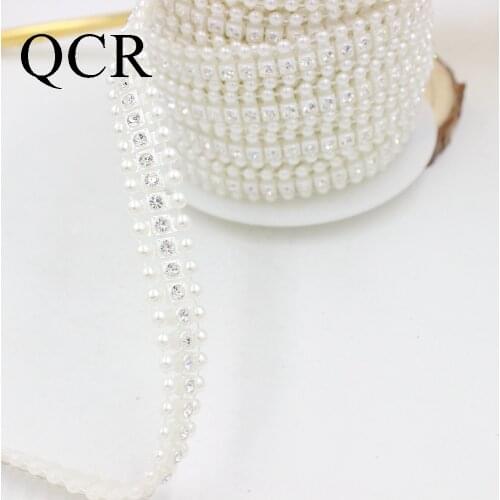 10Yards SIZE 10-14mm Crystal Rhinestone Cup Chain Pearl Base For DIY Decoration Rhinestone Applique Sew on Garment