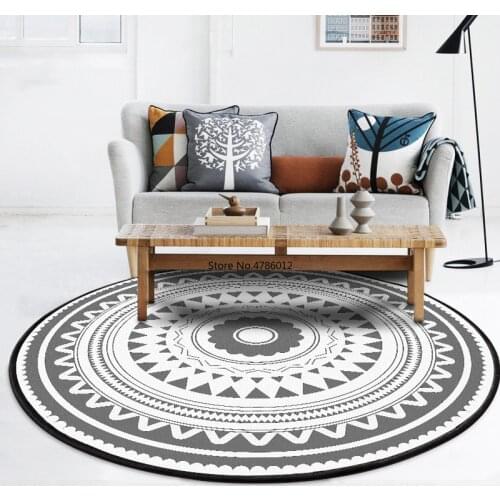 150cm European Ethnic Style Gray and White Bedroom Living Room Round Hanging Basket Floor Mat Carpet Customization