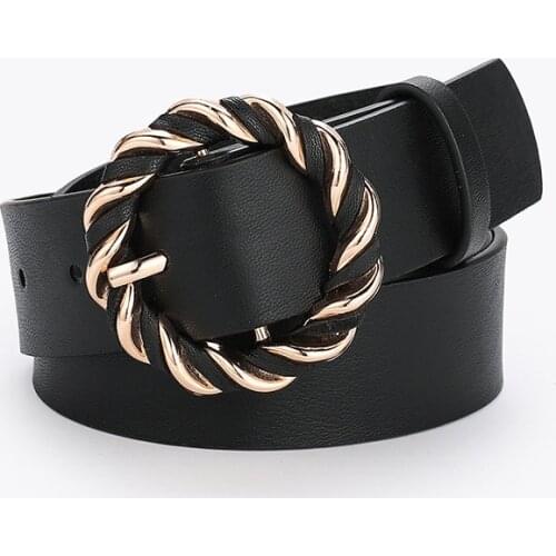 2021 Ring buckle Women Belt Fashion PU Leather Metal Buckle Heart Pin Belts For Ladies Waist Belt Dress Jeans Wild Waistband