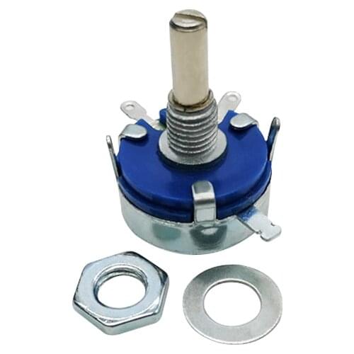 5PCS WH5-1A 1k 2k 10k 47k 4k7 470r 100k 470k 220k 1k5 22k 1m ohm 3-Terminal Round Shaft Rotary Taper Carbon Potentiometer WH5