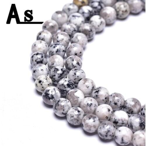 Asingeloo Natural Stone Loose Larvikite Beads 6 8 10 12MM For Jewelry Making Fit DIY Bracelet