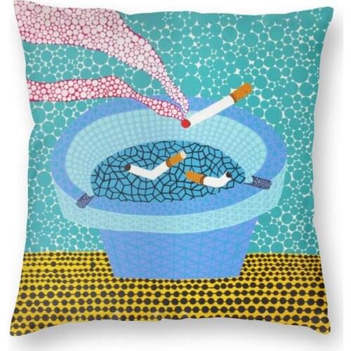 Smoke Art Yayoi Kusamas Throw Pillow Cover Home Decor Square Modern Painting Cushion Cover 45x45 Pillowcover for Living Room