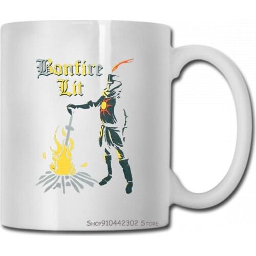 Dark Souls Mens Mug Cup Bonfire Lit Knight Lighting Fire Image Women Men