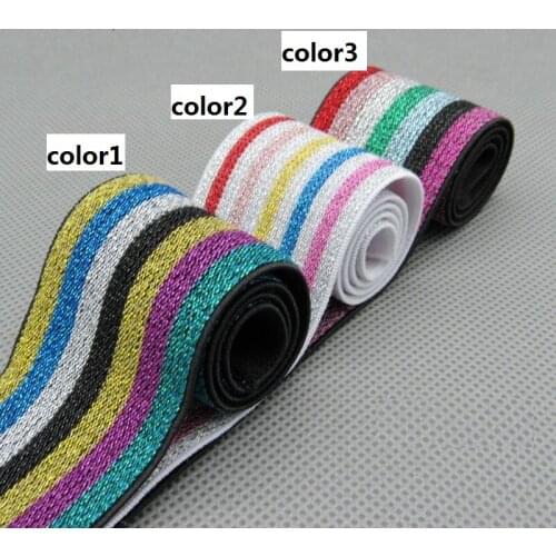 4meters elastic webbing rainbow color silk 4cm width for pants underwear dress skirt elastic belt high quality