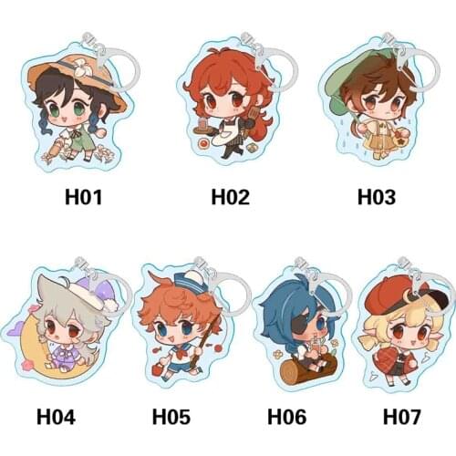 Genshin Impact Kaedehara Kazuha Kamisato Ayaka Diluc Acrylic Cosplay Key Chains Keychain Pendant Keyring