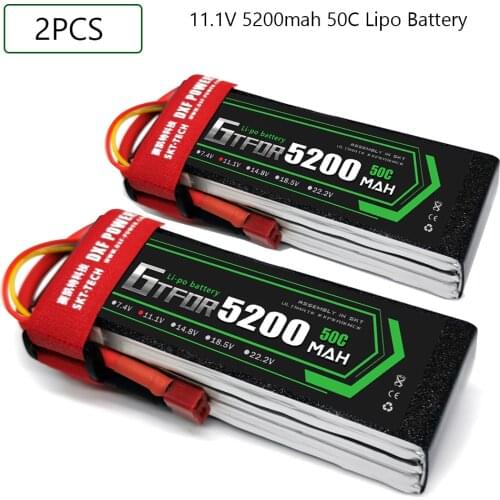 GTFDR 3S 11.1V 5200mah 50C-100C Lipo Battery 3S XT60 T Deans XT90 EC5 50C For Racing FPV Drone Airplanes Off-Road Car Boats