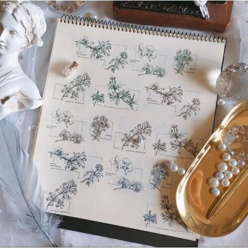 Vintage Plant Leaves Washi Tapes Bullet Journal Masking Tape Adhesive Tape DIY Scrapbooking Washi Stickers