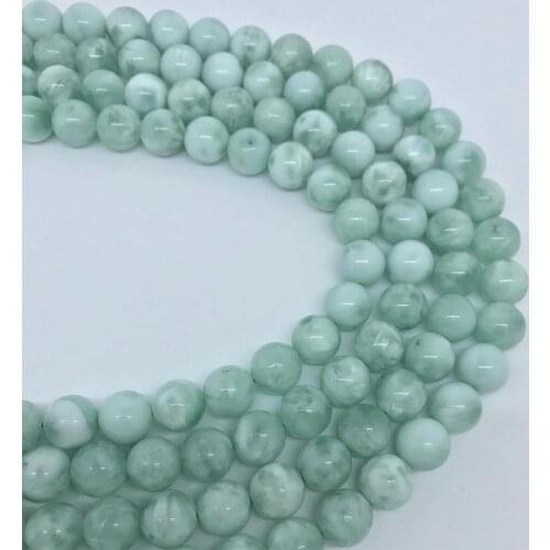 4-12mm natural green angelite round smooth granules loose stone granules diy make bracelet accessories 15inches inches inches in