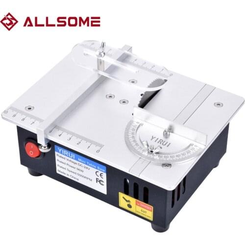 ALLSOME 96W Mini Bench Saw Small Household DIY Cutting Machine for Woodworking Table Saws 63mm Blade