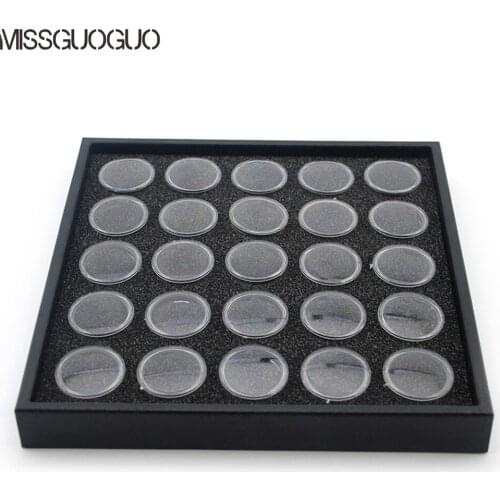 Missguoguo 25 Pots Jewelry Display Box Case Empty Glitter Dust Moonstone Beads Powder Container Manicure Decorations Storage Box