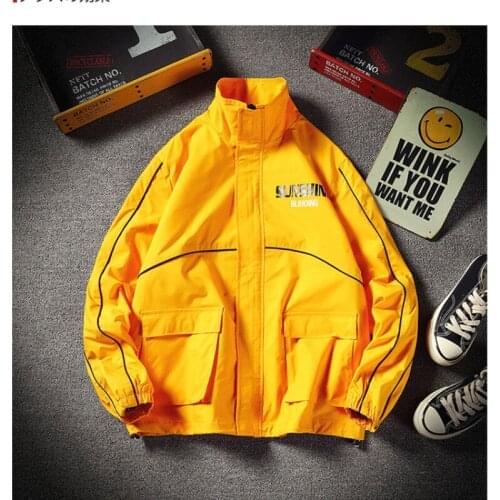 Fashion Mens Jackets Letter Printed Casual Rib Sleeve Zipper Standard Loose Handsome Jacket Streetwear Windbreaker Coats